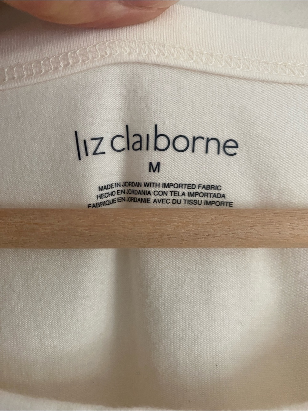 Liz Claiborne Cream Pintuck Henley Long Sleeve Top | M - Picture 3 of 8